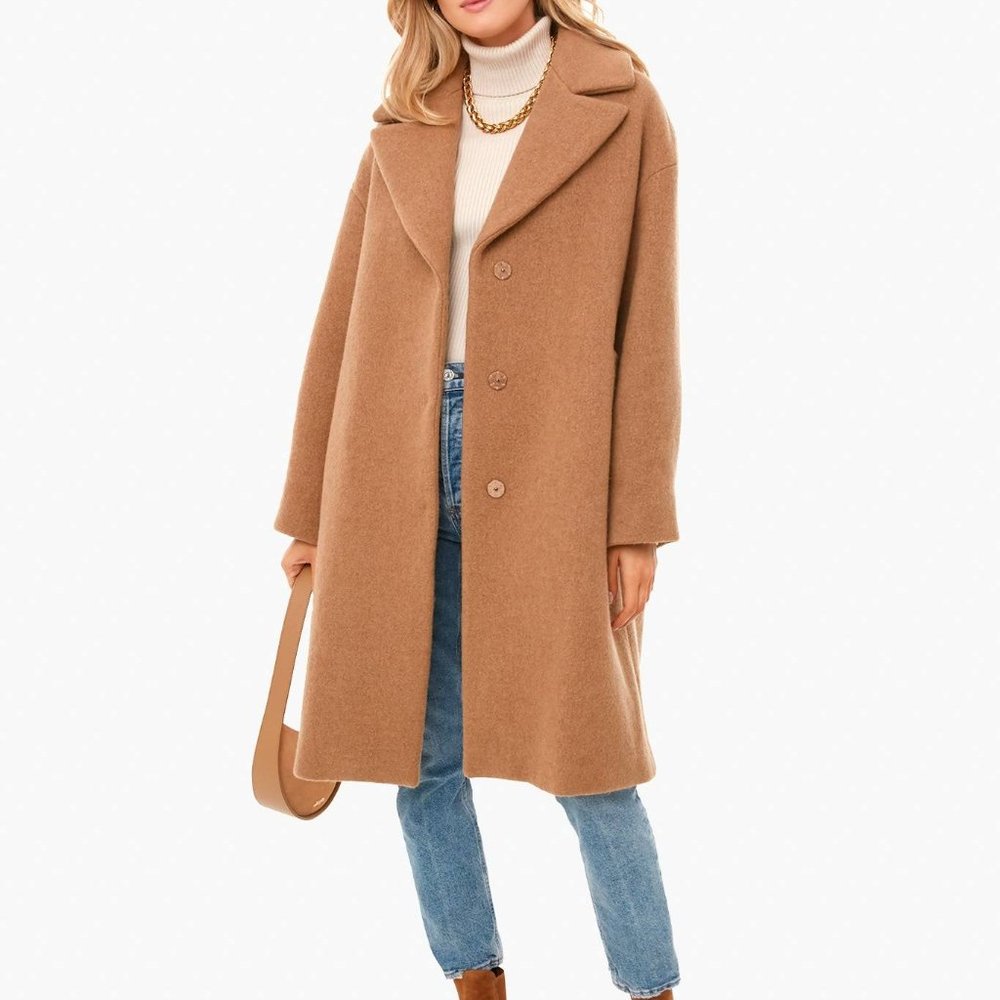 Marc by Marc Jacobs Camel Colored Wool & Angora/Rabbit Hair Classic Coat size S